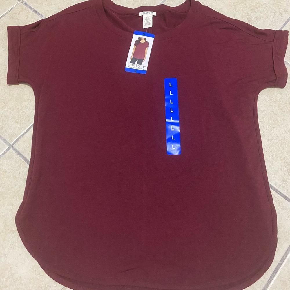 Matty M Women's Short Sleeve Tee - Burgundy